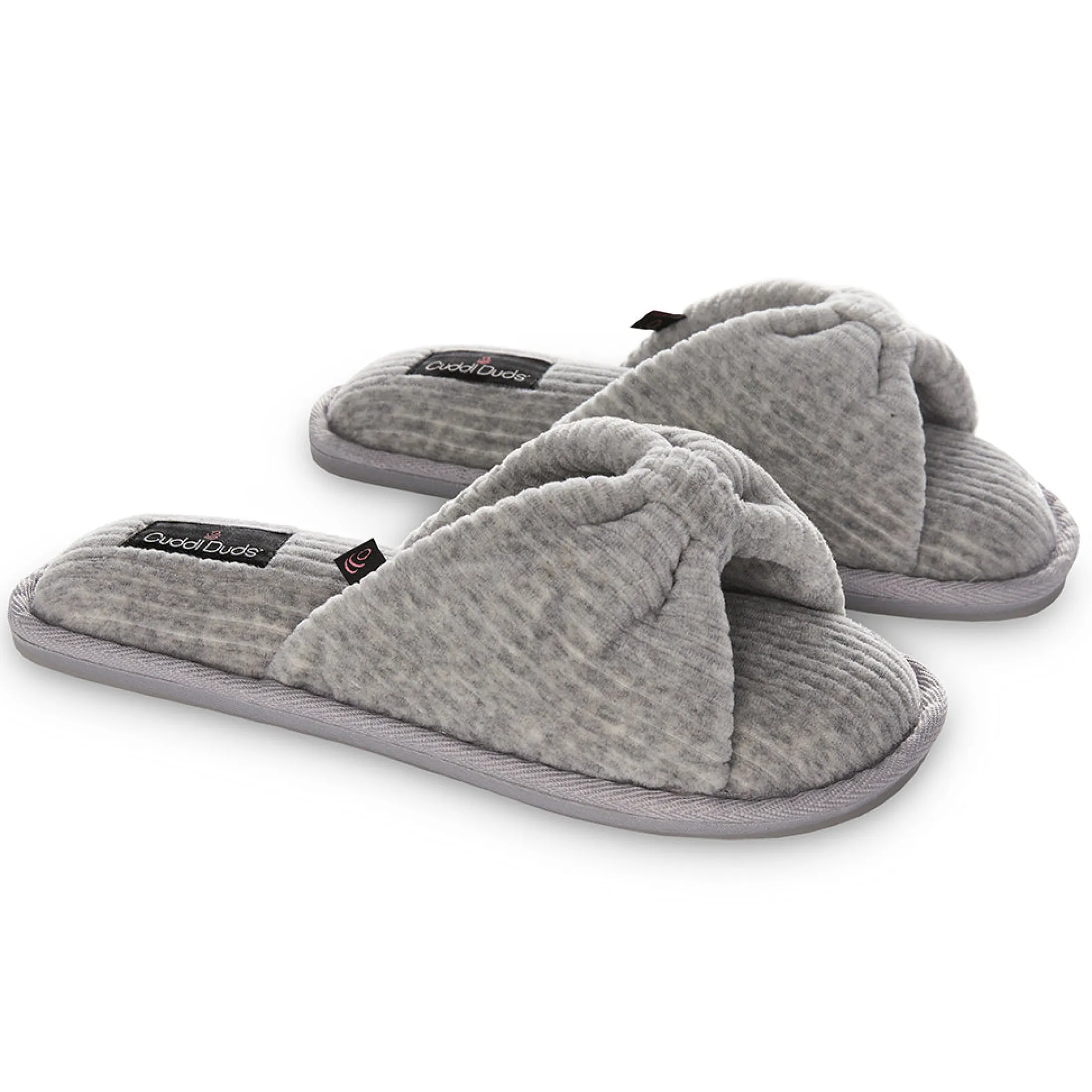 Gathered Corduroy Slide Slipper