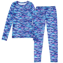 Girls Comfortech Stretch Poly 2 pc. Long Sleeve Crew & Pant Set