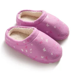 Girls Printed Butterfly Fleece Clog Slipper
