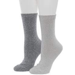 Lace Diamond Texture/Wide Rib Crew Sock 2-Pack