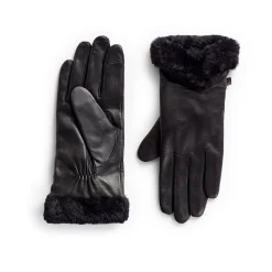 Leather Glove with Faux Fur Cuff