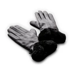Leather Glove with Faux Fur Cuff