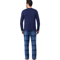 Mens Cabin Fleece Long Sleeve Crew and Pajama Pant 2-Pc Set