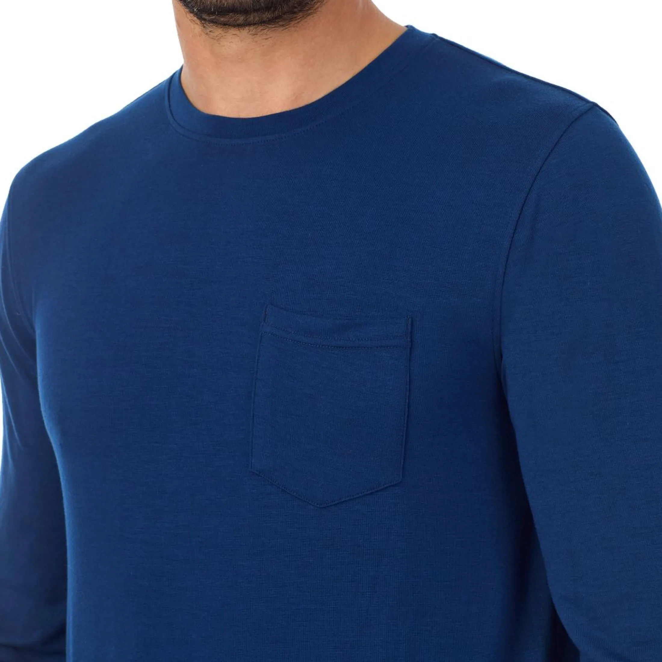 Mens Cabin Fleece Long Sleeve Crew and Pajama Pant 2-Pc Set