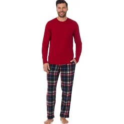 Mens Cabin Fleece Long Sleeve Crew and Pajama Pant 2-Pc Set