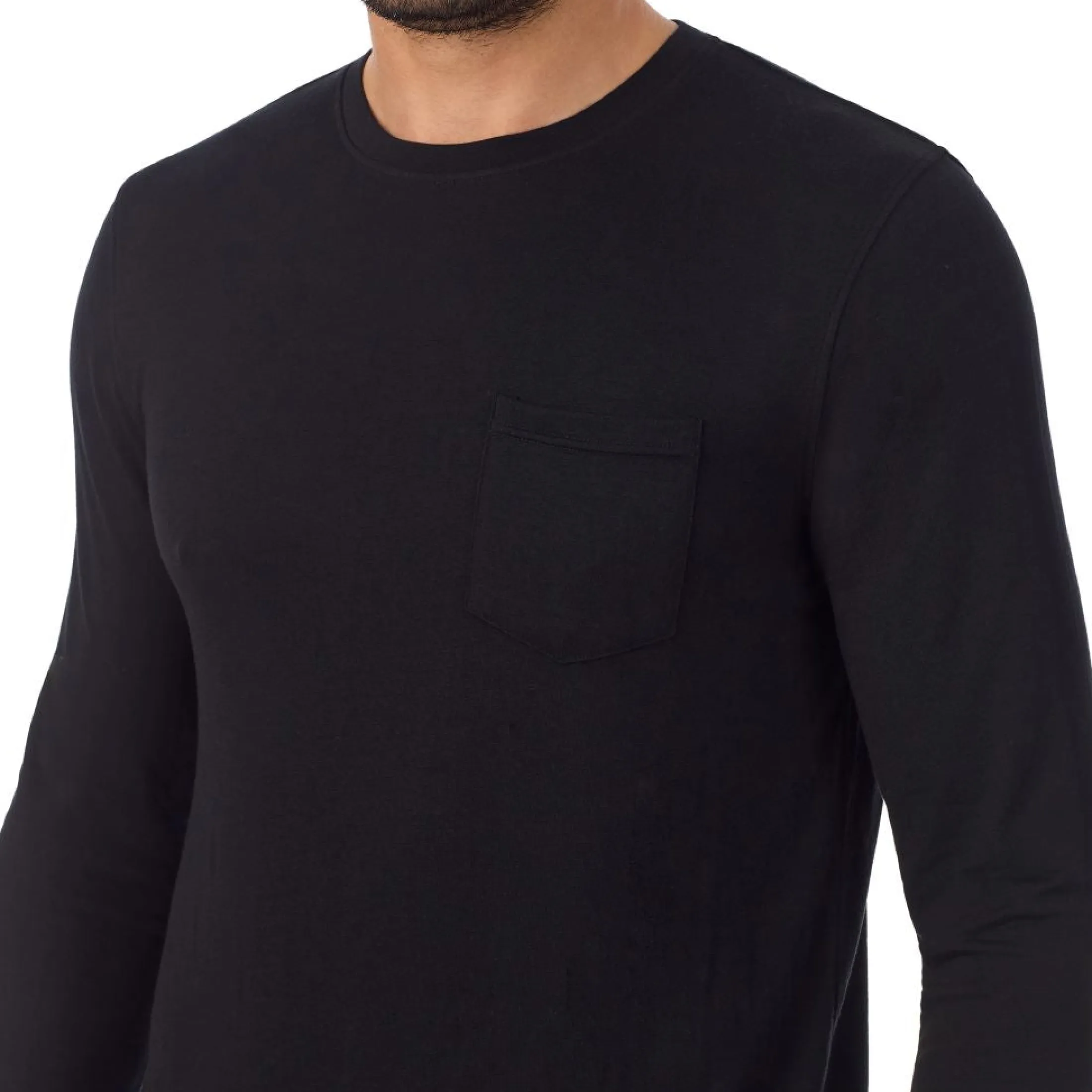 Mens Cabin Fleece Long Sleeve Crew and Pajama Pant 2-Pc Set