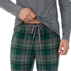 Mens Cabin Fleece Long Sleeve Crew and Pajama Pant 2-Pc Set