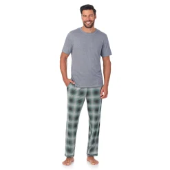 Mens Classic Short Sleeve Crew Neck Tee and Pajama Pant 2-pc Set