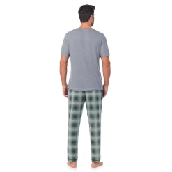 Mens Classic Short Sleeve Crew Neck Tee and Pajama Pant 2-pc Set