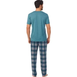 Mens Classic Short Sleeve Crew Neck Tee and Pajama Pant 2-pc Set