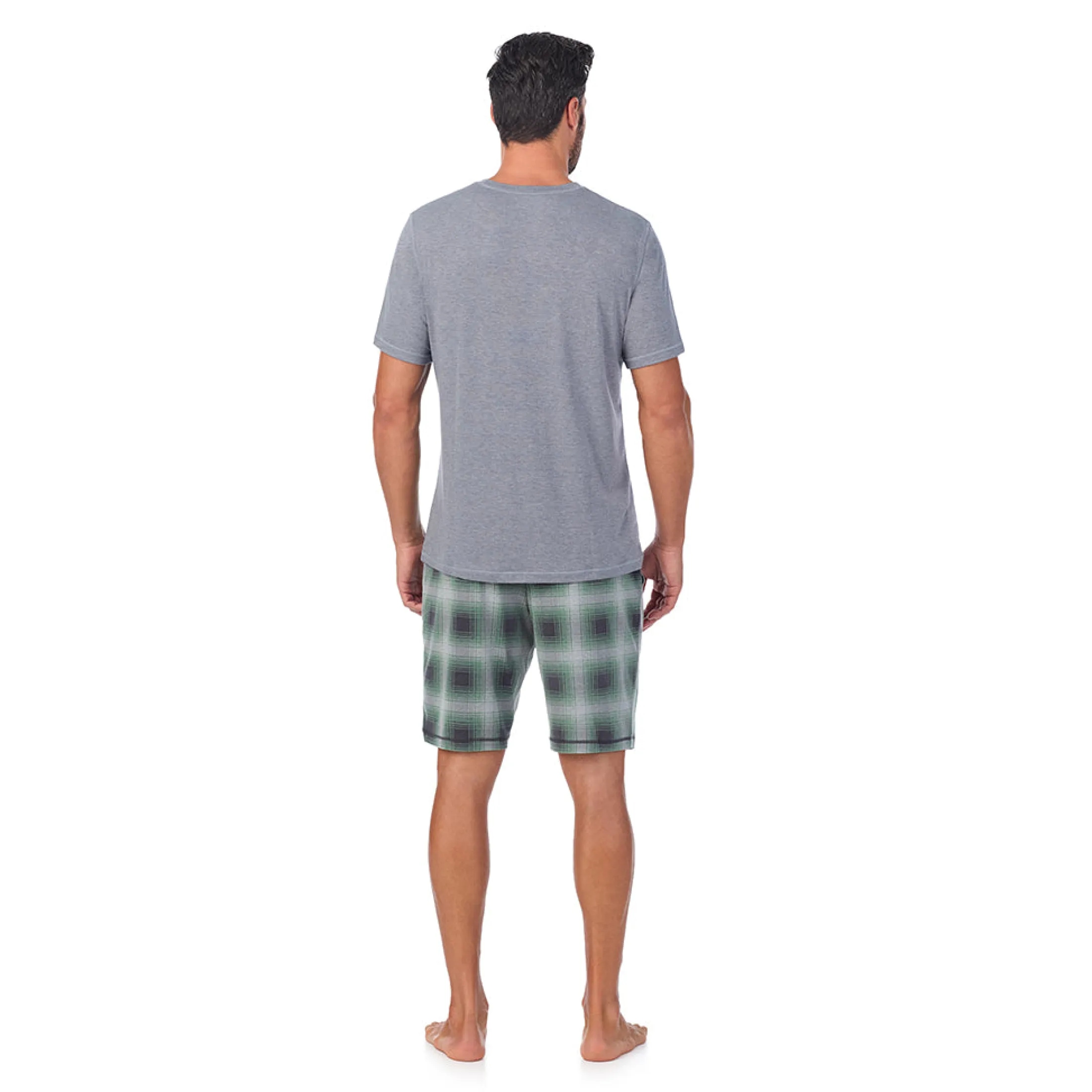 Mens Classic Short Sleeve Crew Neck Tee and Pajama Short 2-pc Set