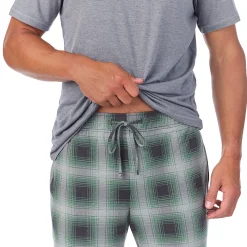 Mens Classic Short Sleeve Crew Neck Tee and Pajama Short 2-pc Set