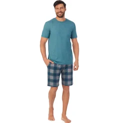 Mens Classic Short Sleeve Crew Neck Tee and Pajama Short 2-pc Set