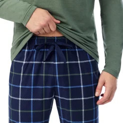 Mens Cozy Lodge Long Sleeve Crew and Pajama Pant 2-Pc Set