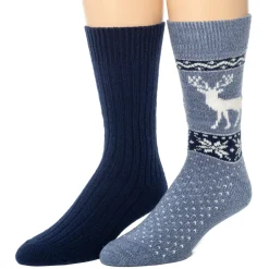 Mens Deer Fairisle Boot Sock 2-Pack