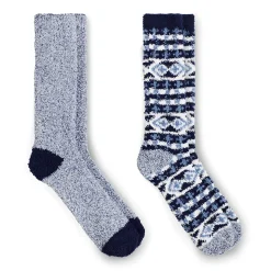 Mens Fair Isle & Stripe Cozy Sock 2-Pack