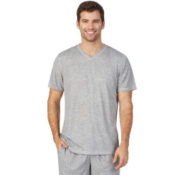 Mens Far-Infrared Enhance Sleep Short Sleeve V-Neck Top