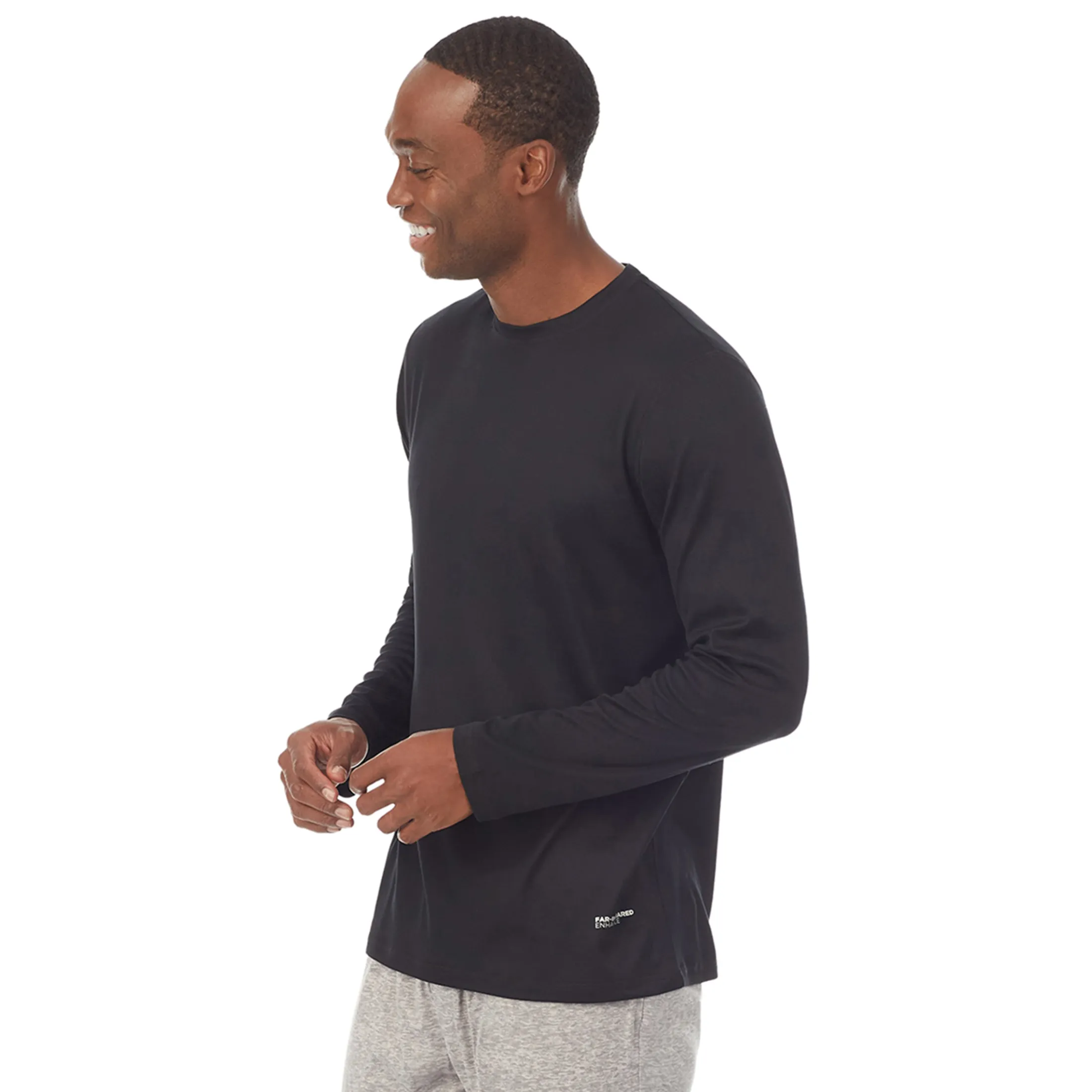 Mens Far-Infrared Enhance Sleep Long Sleeve Crew Neck Top