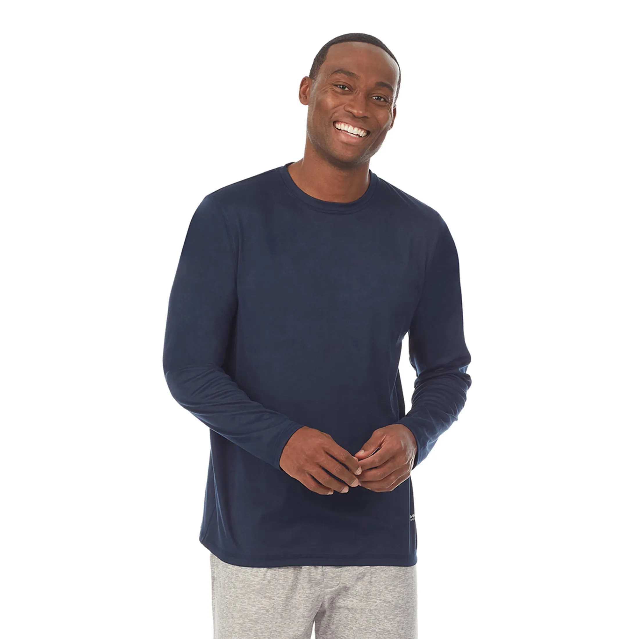 Mens Far-Infrared Enhance Sleep Long Sleeve Crew Neck Top
