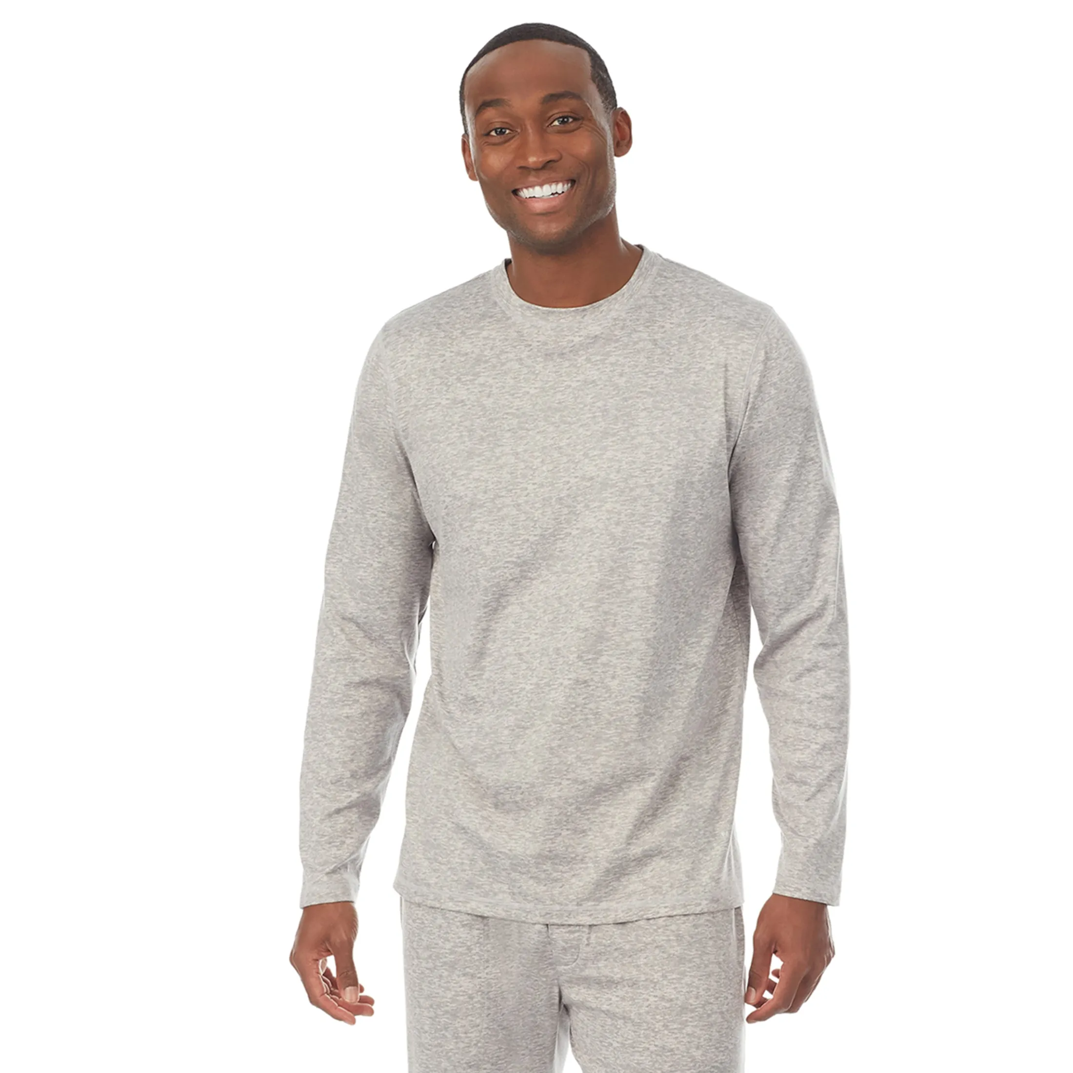 Mens Far-Infrared Enhance Sleep Long Sleeve Crew Neck Top