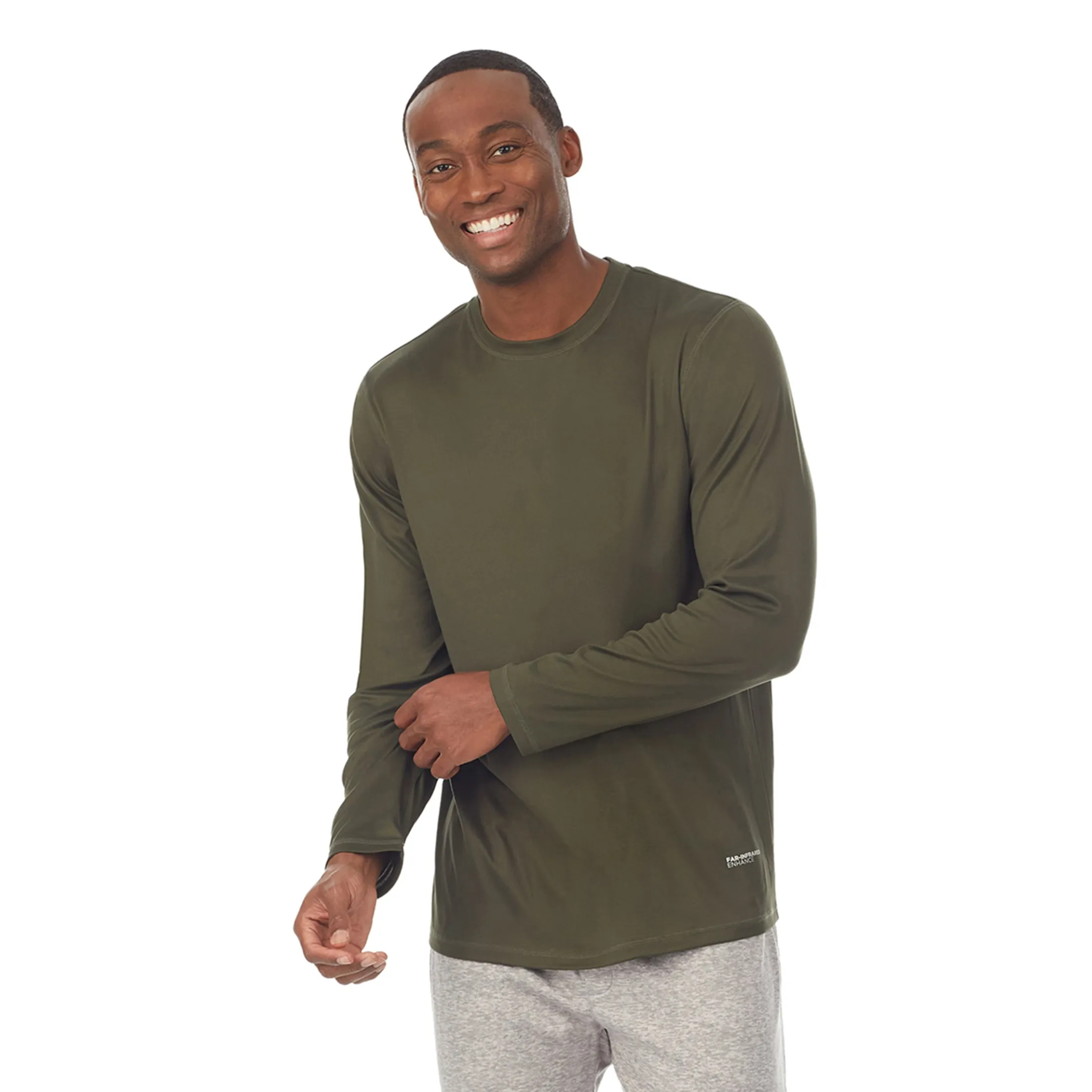 Mens Far-Infrared Enhance Sleep Long Sleeve Crew Neck Top