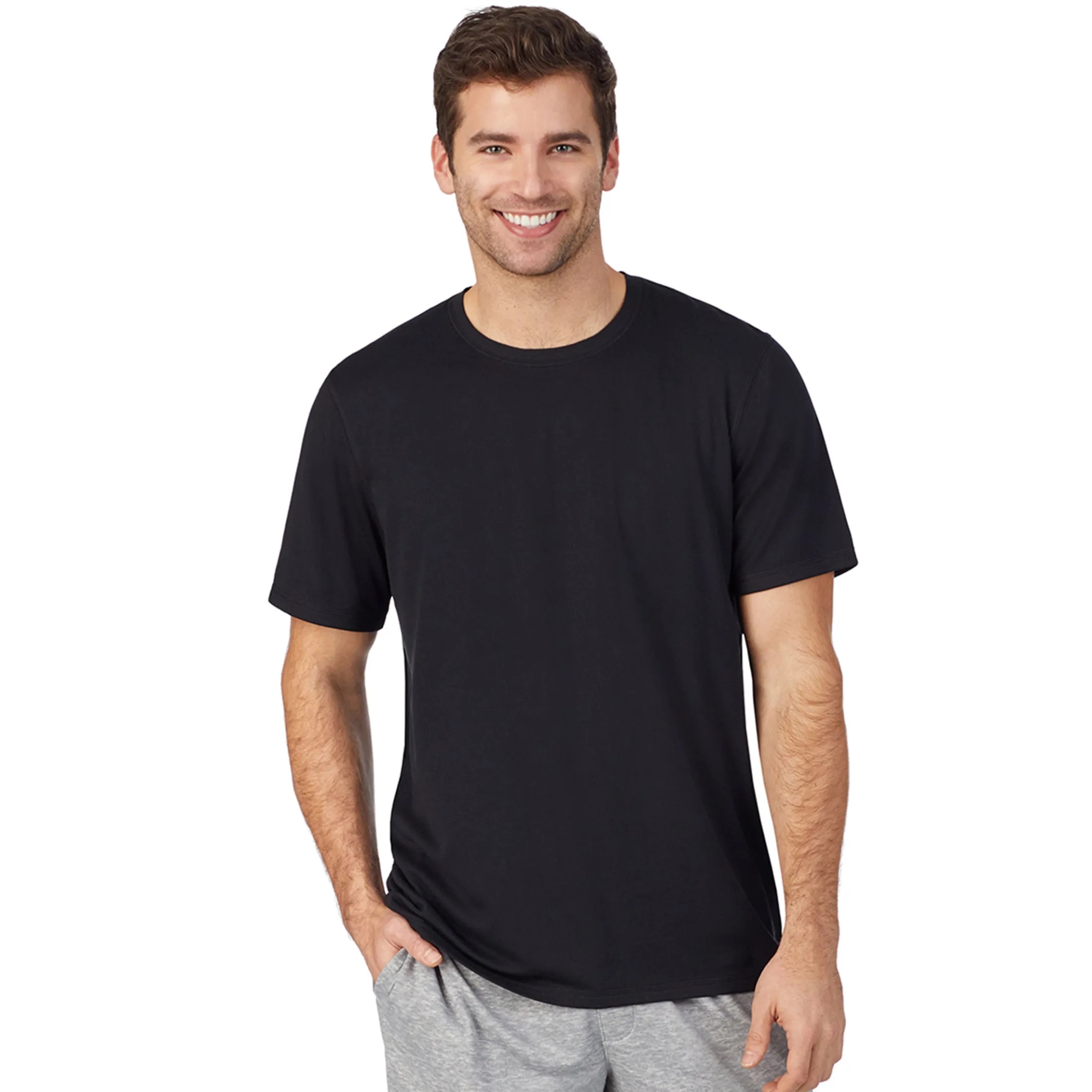 Mens Far-Infrared Enhance Sleep Short Sleeve Crew Neck Top