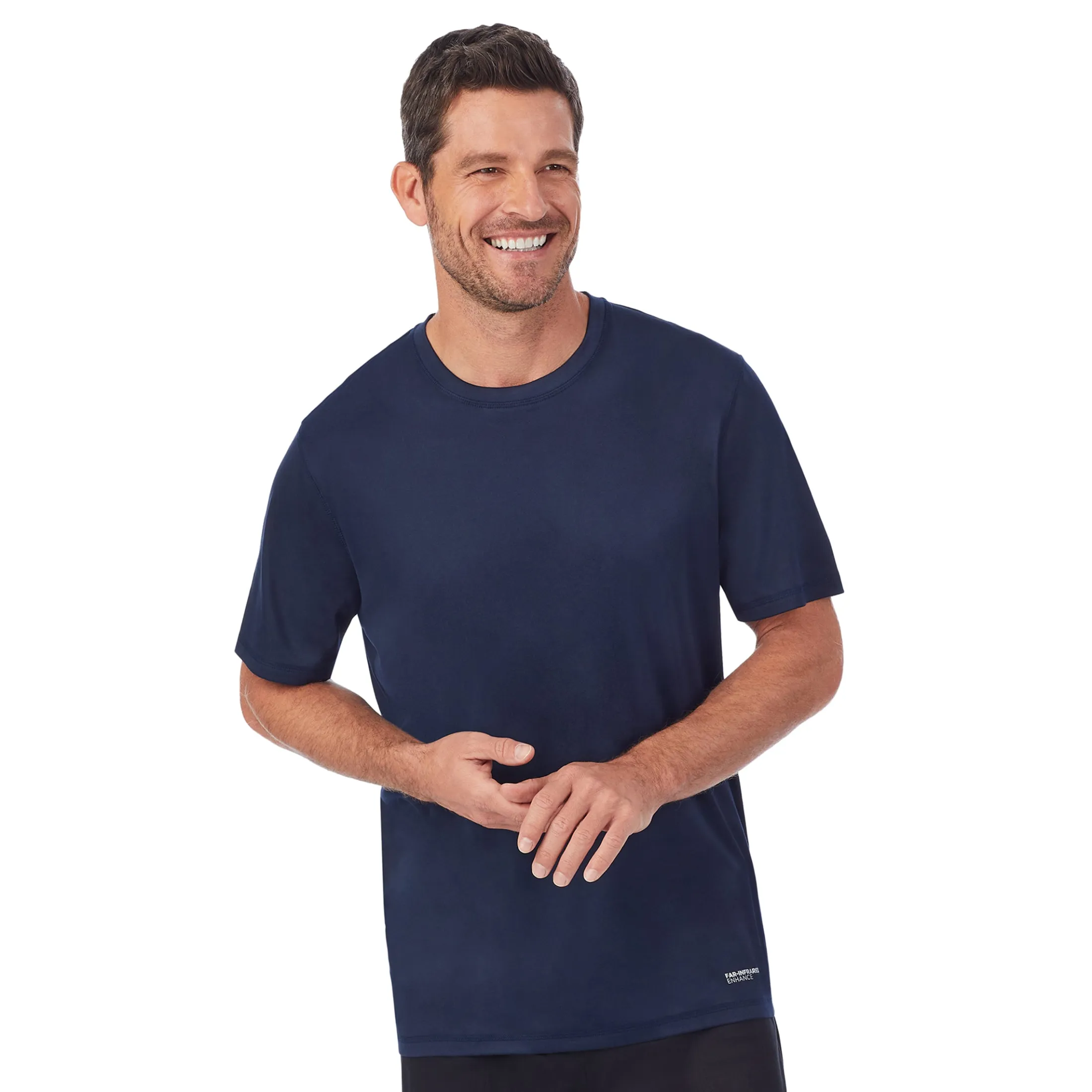 Mens Far-Infrared Enhance Sleep Short Sleeve Crew Neck Top