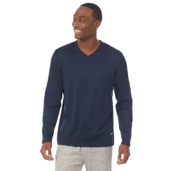 Mens Far-Infrared Enhance Sleep Long Sleeve V-Neck Top