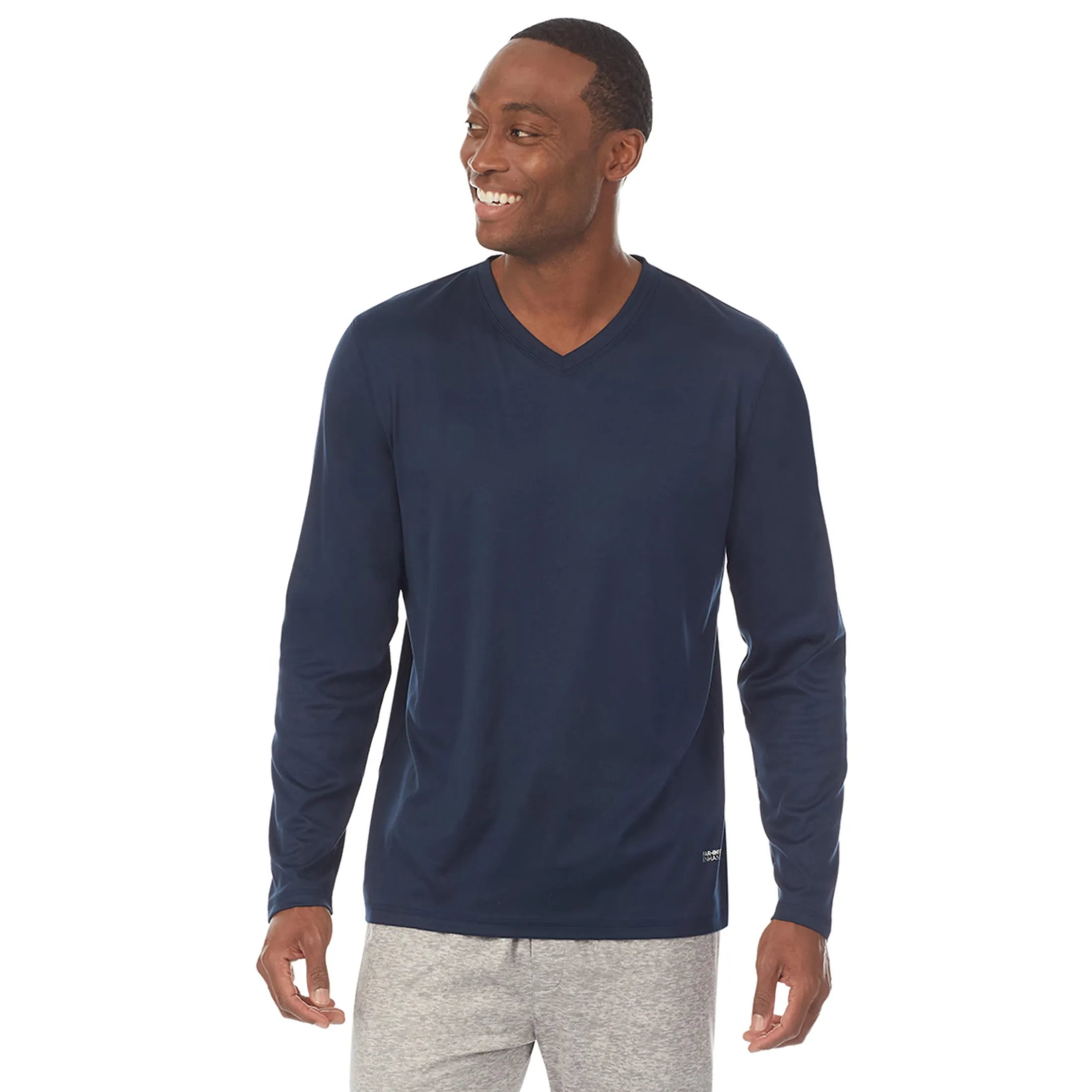 Mens Far-Infrared Enhance Sleep Long Sleeve V-Neck Top