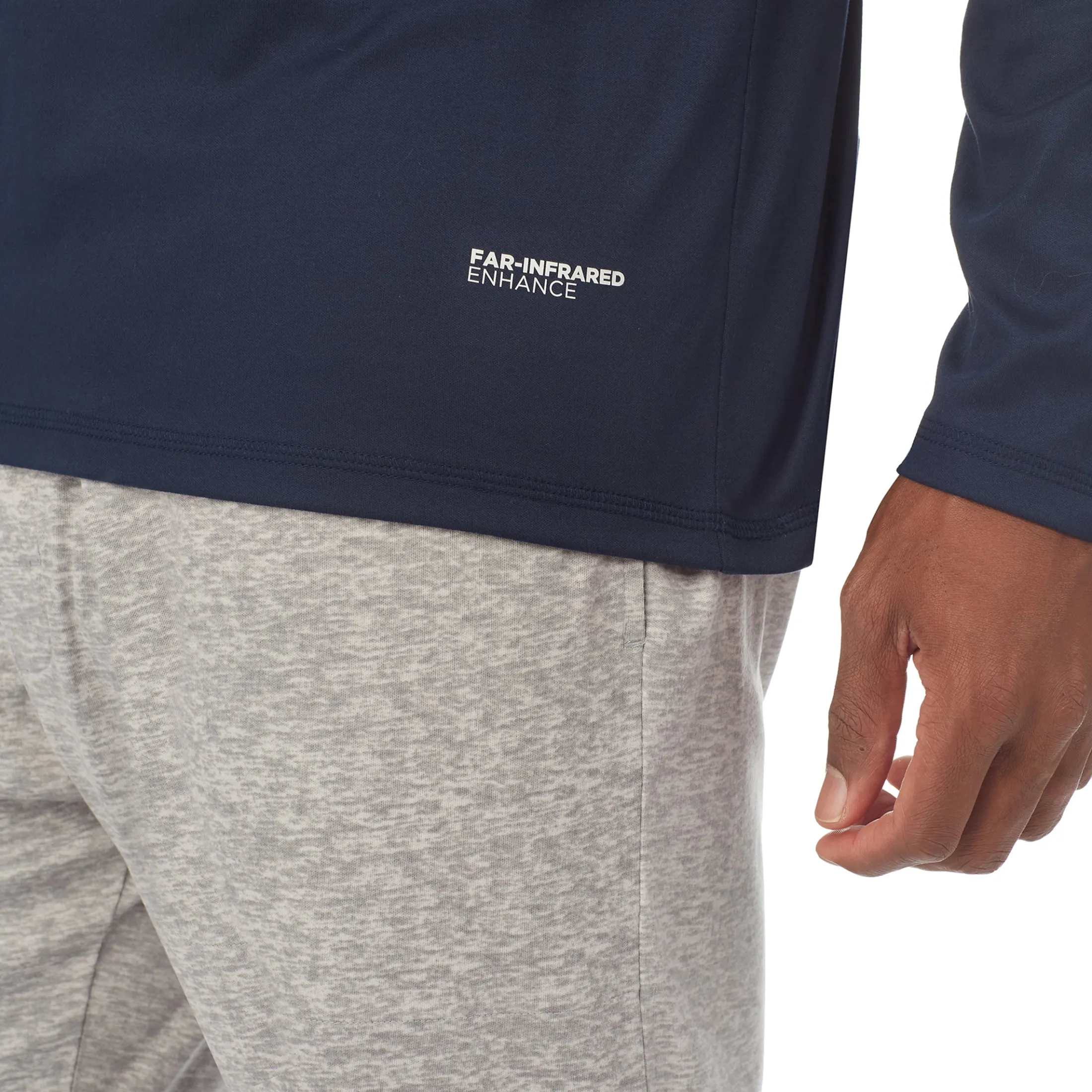 Mens Far-Infrared Enhance Sleep Long Sleeve V-Neck Top