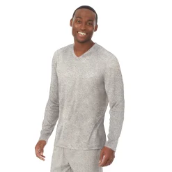 Mens Far-Infrared Enhance Sleep Long Sleeve V-Neck Top