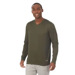 Mens Far-Infrared Enhance Sleep Long Sleeve V-Neck Top