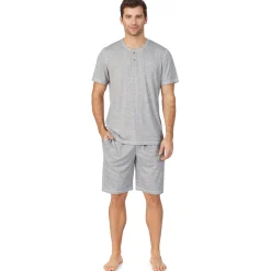 Mens Far-Infrared Enhance Sleep Short Sleeve Henley Top