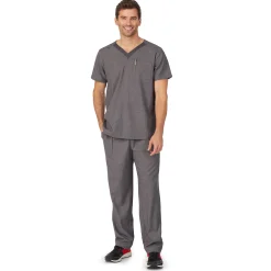 Mens Scrub V-Neck Top with Chest Pocket