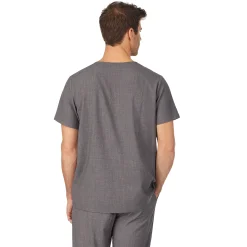 Mens Scrub V-Neck Top with Chest Pocket