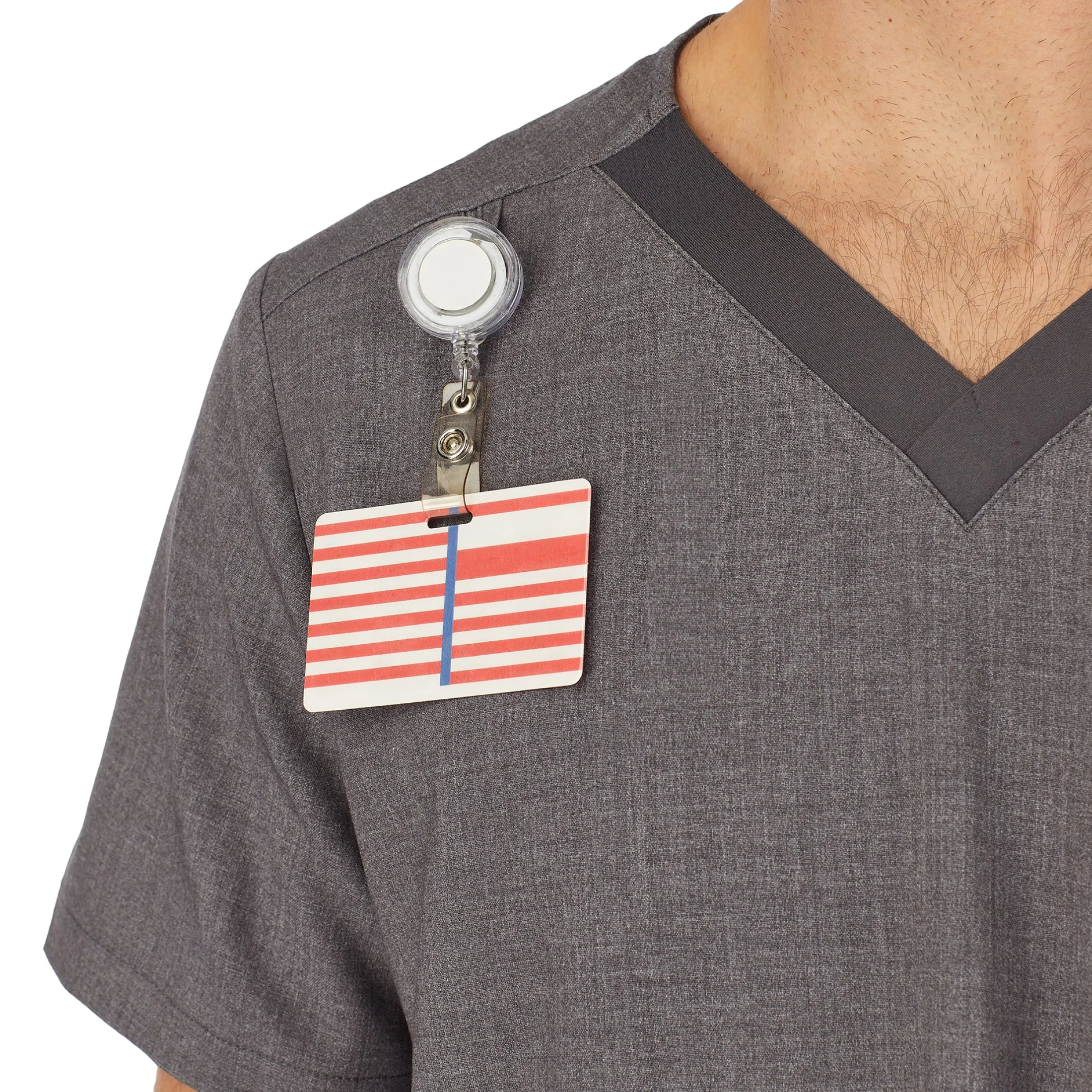 Mens Scrub V-Neck Top with Pockets