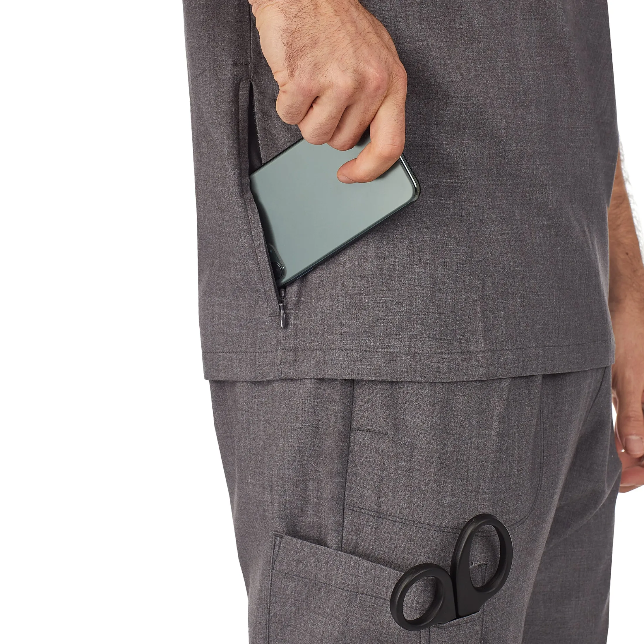 Mens Scrub V-Neck Top with Pockets