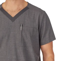 Mens Scrub V-Neck Top with Pockets