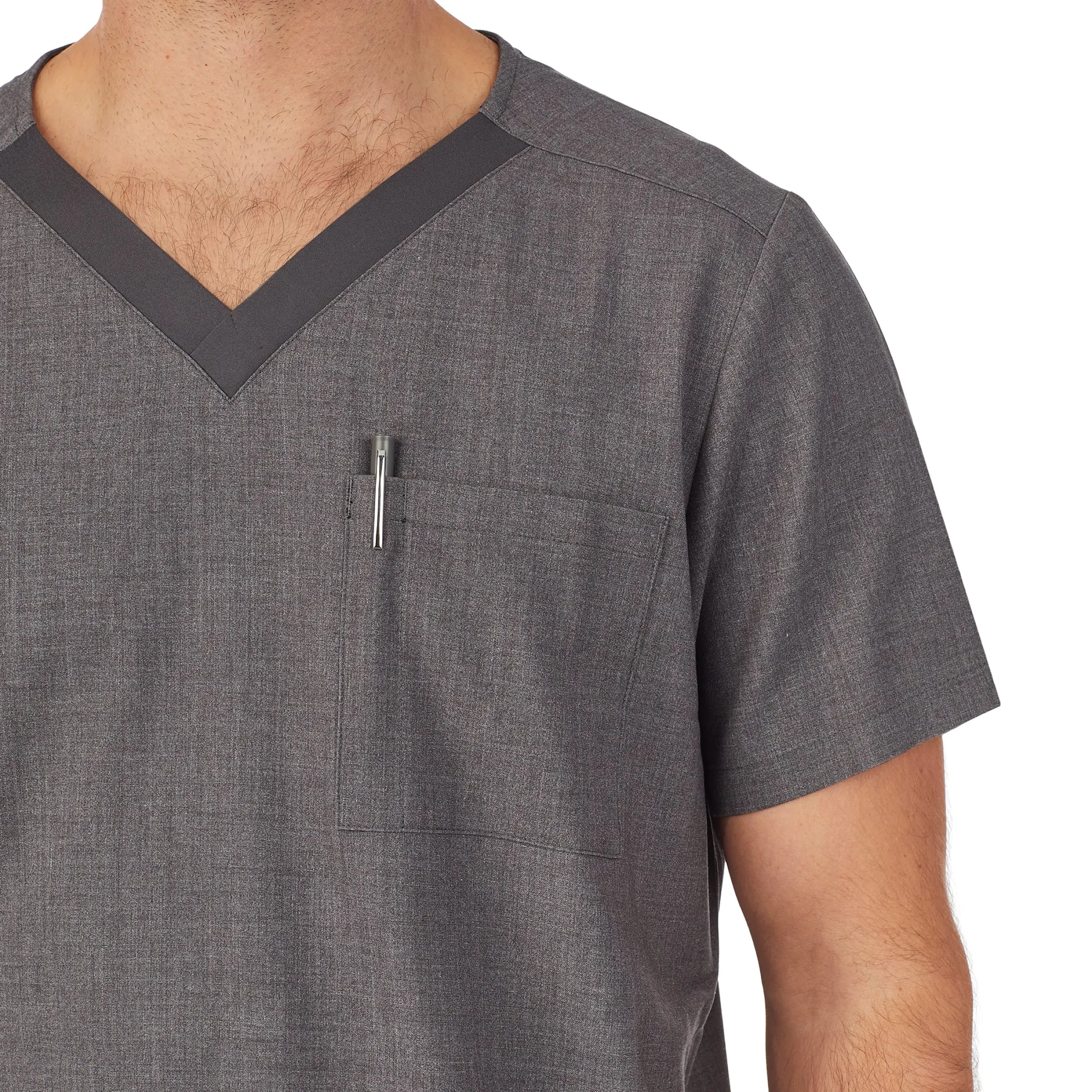 Mens Scrub V-Neck Top with Pockets