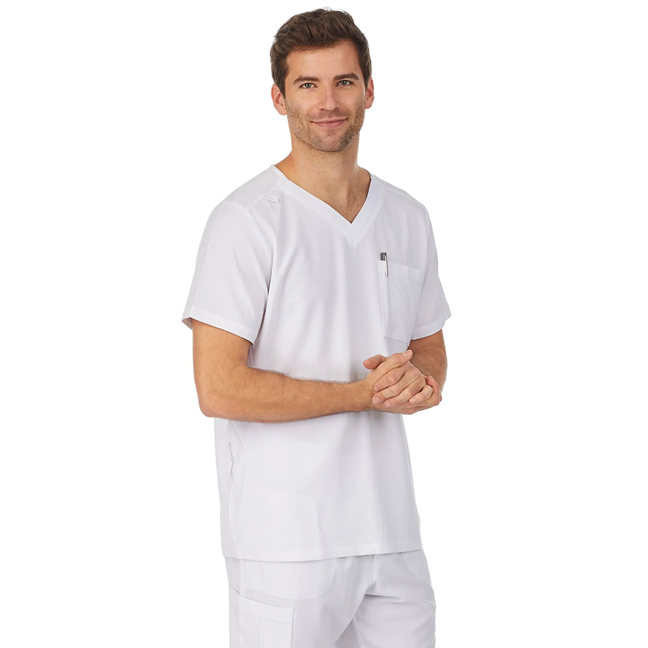 Mens Scrub V-Neck Top with Pockets