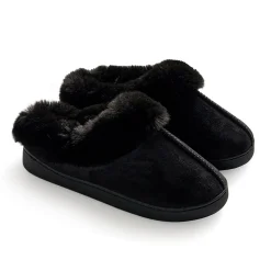 Microsuede Clog Slipper with Sherpa Lining