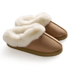 Microsuede Clog Slipper with Sherpa Lining