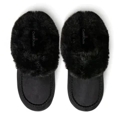 Microsuede with Moccasin-Stitch Clog Slipper