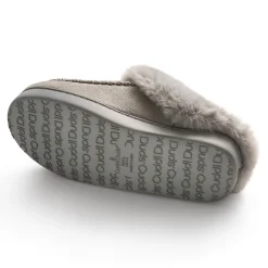 Microsuede with Moccasin-Stitch Clog Slipper