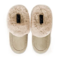 Microsuede with Moccasin-Stitch Clog Slipper
