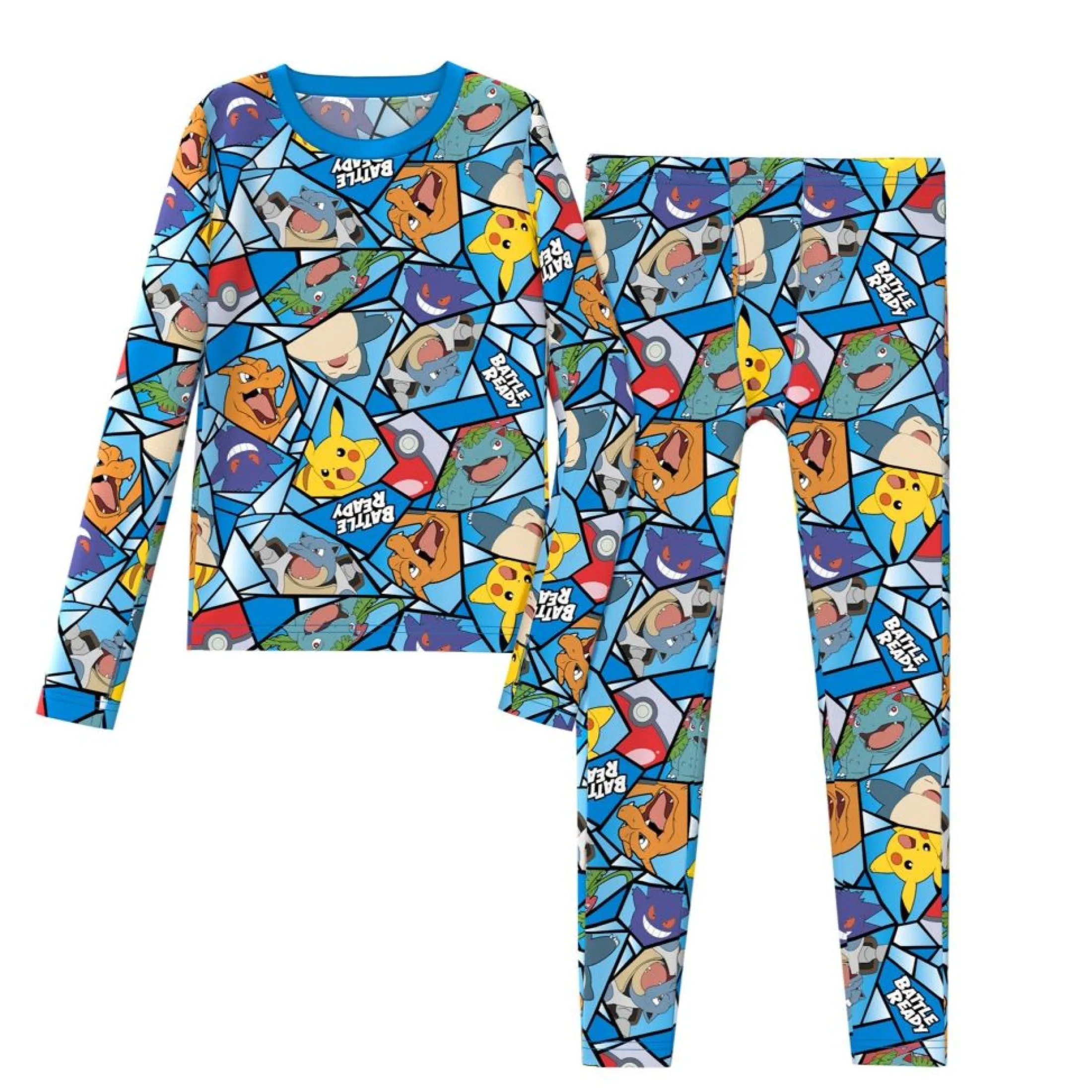 Pokemon Boys Stretch Poly 2 pc. Long Sleeve Crew & Pant Set
