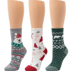 Polar Bear Brushed Lounge Sock 3 Pack