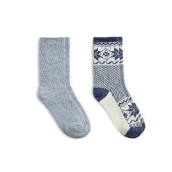 Scandi Snowflake Block Crew Sock 2-Pack