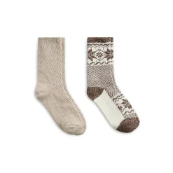 Scandi Snowflake Block Crew Sock 2-Pack