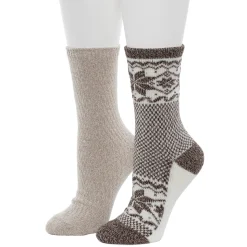 Scandi Snowflake Block Crew Sock 2-Pack